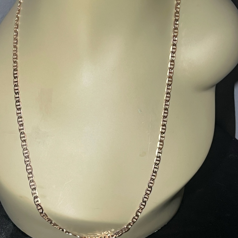 24” rose gold mariner gold over 925 silver
